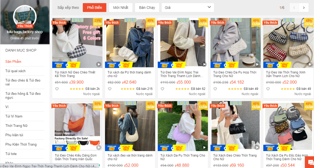 6 shop túi xách taobao nổi tiếng đã có trên shopee - chỉ từ 19k